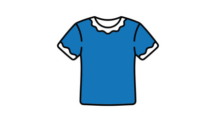 Simple Blue T-Shirt with White Trim and Collar.