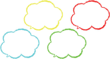 Fototapeta premium 4 Speech bubbles asset. Each bubble has a 