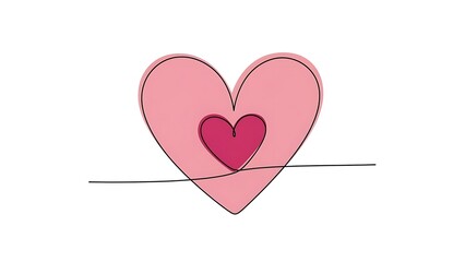 Nested hearts isolated on white background