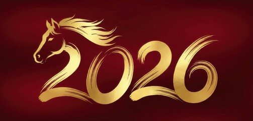 Abstract chinese new year 2026 ,year of the horse banner.