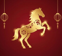 Chinese new year of the horse 2026 luxury background.