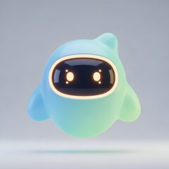 Cute Robot Character with Glowing Eyes.