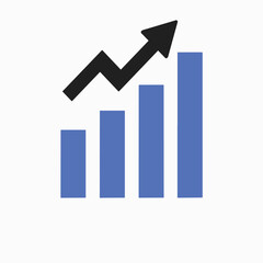 business graph with arrow