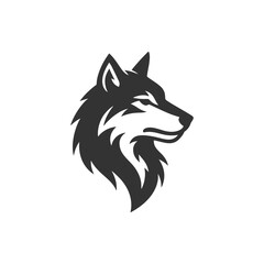 Fototapeta premium Bold wolf head logo design for branding and apparel projects with modern, fierce aesthetic appeal