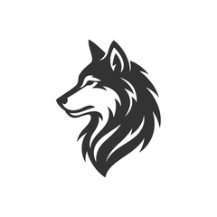 Fototapeta premium Create a powerful brand with this striking wolf logo design, perfect for a modern company aesthetic