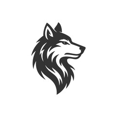 Majestic wolf head logo emblem design, perfect for a modern brand identity or fearless mascot concept