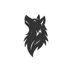 Majestic wolf head looking upward in silhouette evokes freedom and wilderness adventures emblem icon
