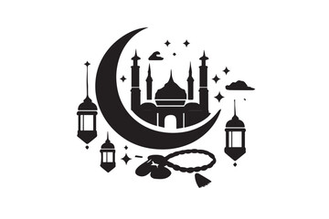 Naklejka premium mosque illustration for ramadhan