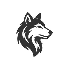 Powerful wolf head logo silhouette for branding, apparel, and creative projects, modern design style