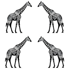 
Giraffe silhouette clipart on a white background