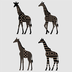 Giraffe silhouette clipart on a white background