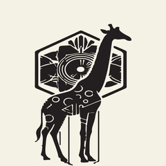 Giraffe on a white background vector