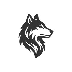 Fototapeta premium Striking wolf head logo design with sharp features, perfect for branding and modern aesthetic projects