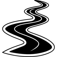 Winding Creek line art vector