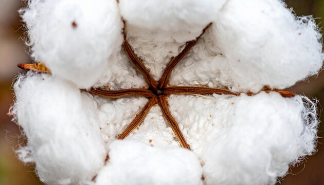 Cotton boll close-up natural fiber.