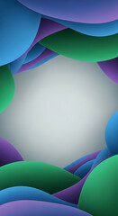 Abstract flowing organic shapes in blue purple and green forming a border on a light grey background Full HD 4K Video Download 2025 2026