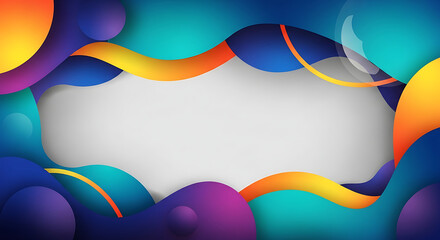 Abstract organic shapes in blue teal yellow and purple forming a frame on a light grey background graphic Full HD 4K Video Download 2025 2026