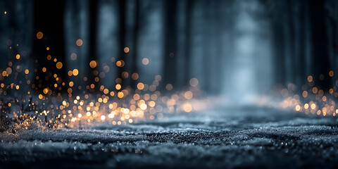 Freundlicher wei&szlig;er Weihnachts-Winterhintergrund mit Schnee und unscharfem Bokeh, Copy Space f&uuml;r &bdquo;Merry Christmas&ldquo; und &bdquo;Happy New Year&ldquo; &ndash; festliche Gru&szlig;karten-Atmosph&auml;re