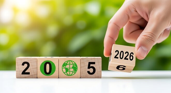 Changing year from 2005 to 2026 with wooden blocks
