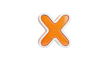 Obraz premium 3D Rendered Orange X Mark on White Background