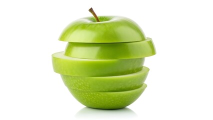Sliced green apple stack