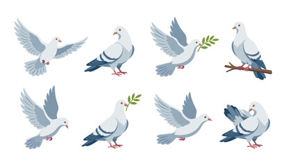 Doves and pigeons representing peace, freedom, and love