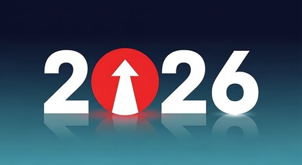 New year 2026 concept with arrow and modern design