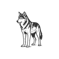 Mystic Claw Wolf Monoline Art