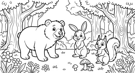Forest Friends Coloring Page