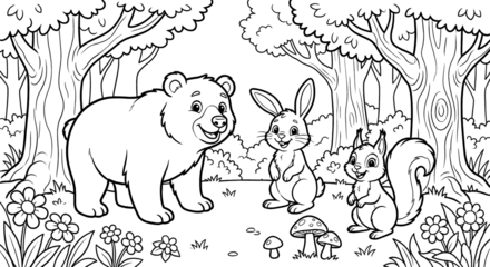 Forest Friends Coloring Page