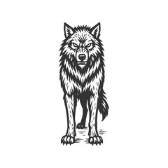 Shadow Crest Wolf Linear Artwork