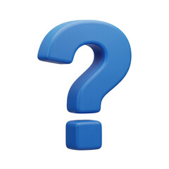 3D Blue Question Mark Icon Illustration Isolated