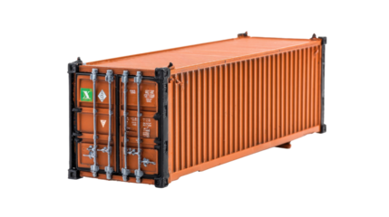 Orange Shipping Container Isolated