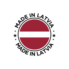made in latvia circle label design