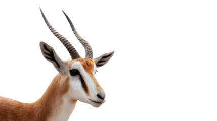 Springbok Portrait on Transparent Background