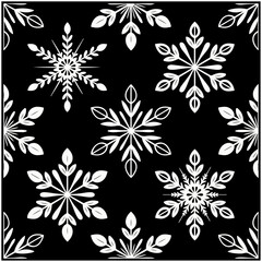 Fototapeta premium Floral Snowflake Fusion Pattern.