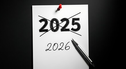 New year 2026 planning and goal setting on notepad