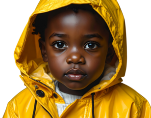  Kids raincoat yellow, PNG