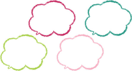 Fototapeta premium Colorful speech bubbles. Each bubble has a 