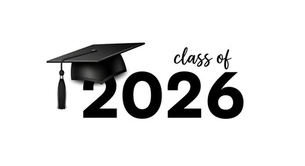 Class of 2026 graduation cap illustration