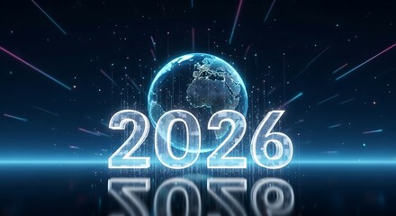 New year 2026 concept with global connectivity