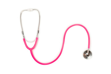 Stethoscope isolated on white background. Medical instrument. Medical concept. Healthcare. Health Day.Doctor equipment. Cardiology. Heart disease.Lung diagnostics.Diagnosis of respiratory inflammation