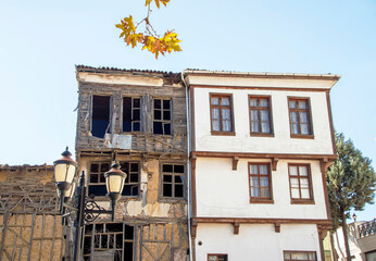 old houses in the old town of Tirilye Bursa