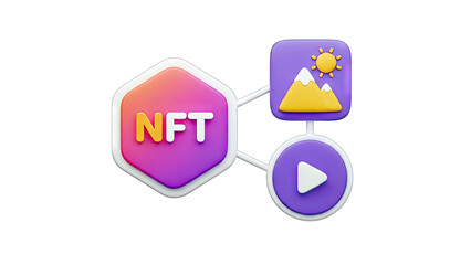 3D NFT Concept: Digital Art, Video, and Blockchain