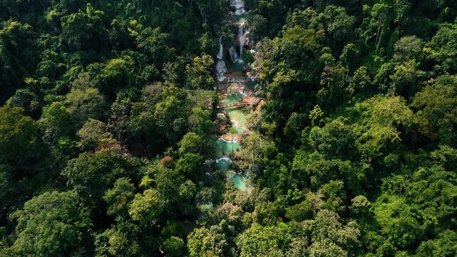 Kuang Si Waterfalls near Luang Prabang town in Laos.