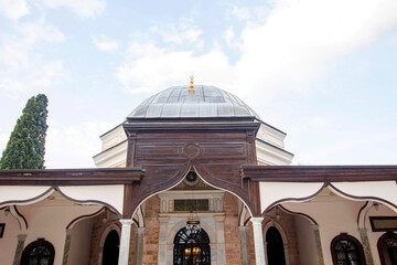 courtyard view of emirsultan mosque , ottoman medieval period, Bursa