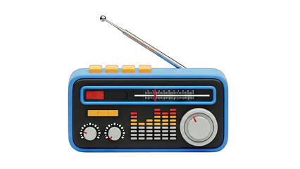 Fototapeta premium Retro Radio Receiver Isolated on White Background