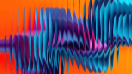 Vibrant abstract wave pattern in orange, blue, and purple hues