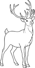 Detailed line art of reindeer illustration