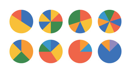 Fototapeta premium Pie Chart Infographics – Colorful Circular Data Visualization Graphs